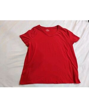 Time and Tru Vivid Red Short Sleeve Tee